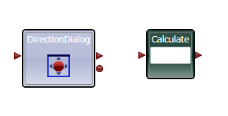 図3  Direction DialogとCalculateブロックを配置した状態