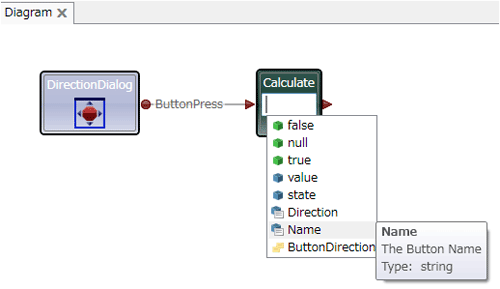 図5  Calculateブロックで表示されるドロップダウンリスト