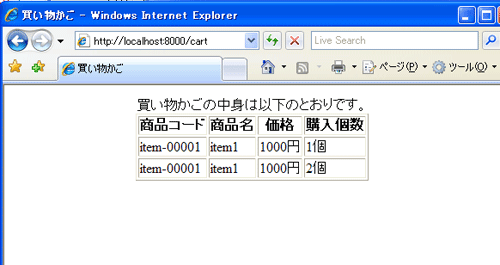 図13 買い物かご画面の表示