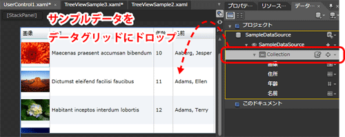 図26　データグリッドに表示されたサンプルデータ