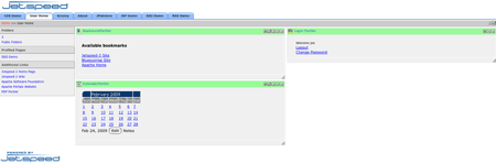 図3　Apache Jetspeed Portal：この図では、カレンダーポートレットがポートレットの2列目にある