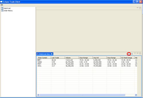 図18　正常に実行されているEclipseTradeClient