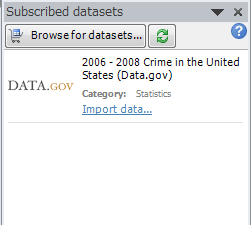［Import data from DataMarket］項目（ログイン後）
