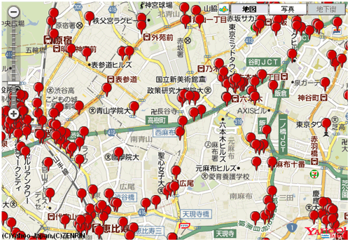 図9　ピンアイコンでの検索結果表示例