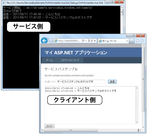 図10：Webロールからの実行例