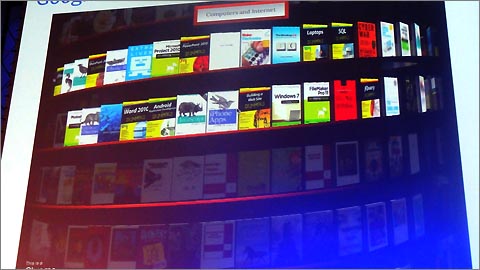 WebGLで実装した3Dのらせん状本棚のデモ。3D表現された書棚が高速で回転する