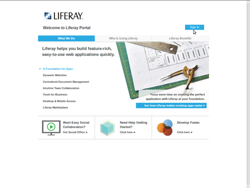 図15：Liferayのサインアップへのリンク
