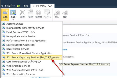 図19　Reporting Servicesサービスアプリケーションの作成