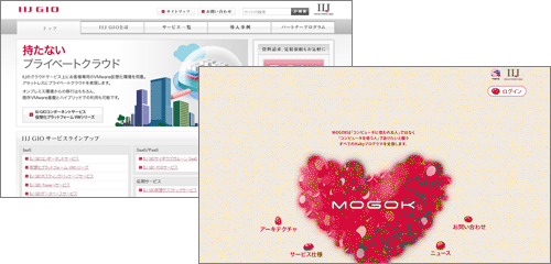 「IIJ GIO」（左）と「MOGOK」（右）