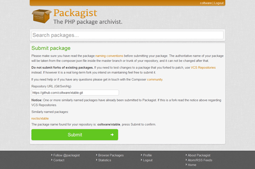 図2　packagistでの登録処理1