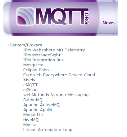 図3 MQTT Servers/Brokers実装一覧