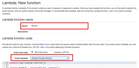 Lambda関数の作成