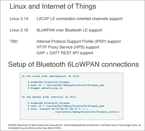 図9　Linux kernelにおけるBluetooth 4.2対応状況