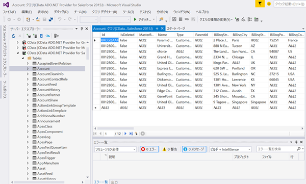 図11　CData ADO.NET Data ProviderでSalesforceをVisual Studioで使用